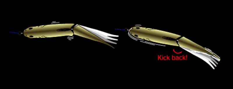 Die Kick-Back Action des Deps New Slide Swimmer 250 SS