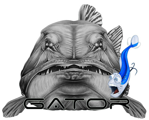 Gator Design - Fisch frisst Gator Gum 17cm